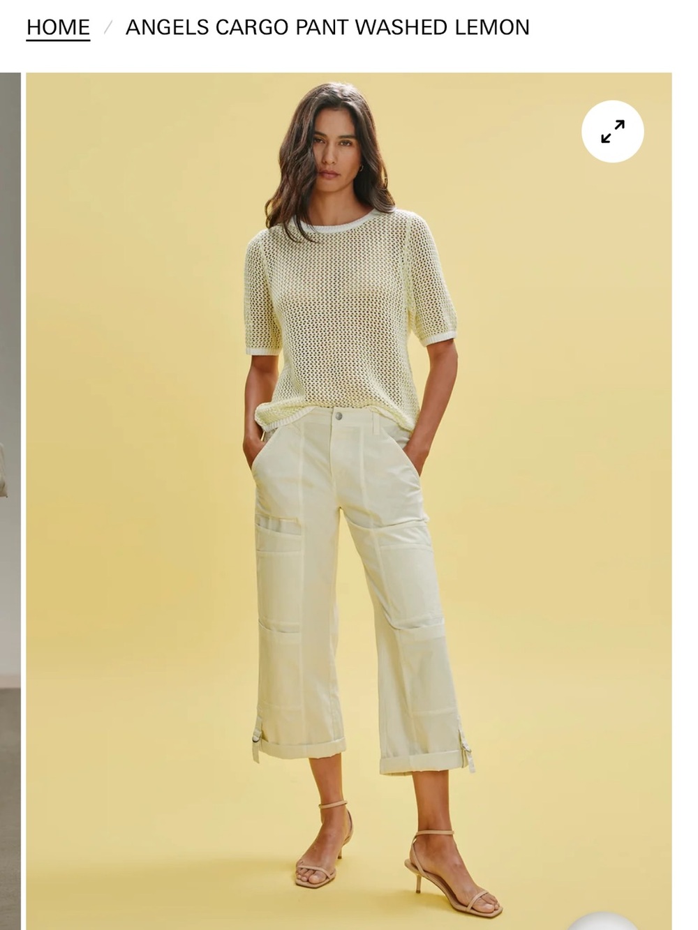 Sanctuary Lemon Crop Cargo Pants